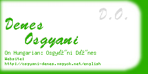 denes osgyani business card